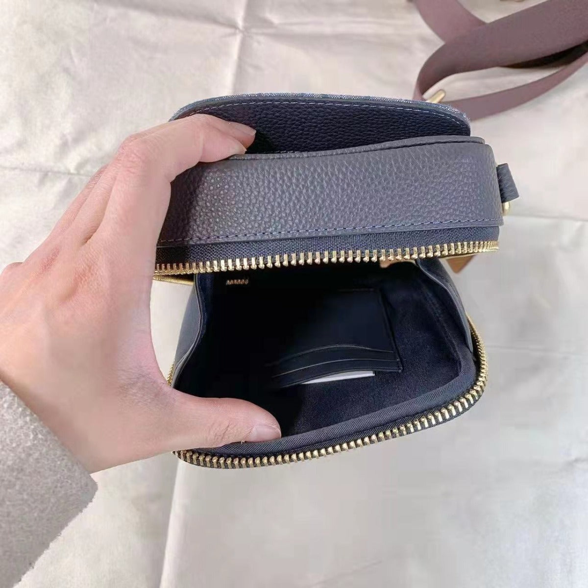 Coach C8235 Stanton Crossbody In Signature Chambray In Brass/DENIM MULTI Coach C8235 Stanton Crossbody In Signature Chambray In Brass/DENIM MULTI